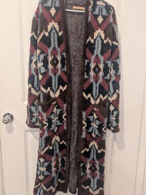 Shyanne Women's Southwestern Print Long Cardigan Western Country Cowgirl Lainey
